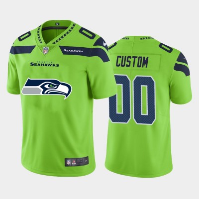 Seattle Seahawks Custom Green Men's Nike Big Team Logo Vapor Limited NFL Jersey